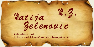 Matija Zelenović vizit kartica